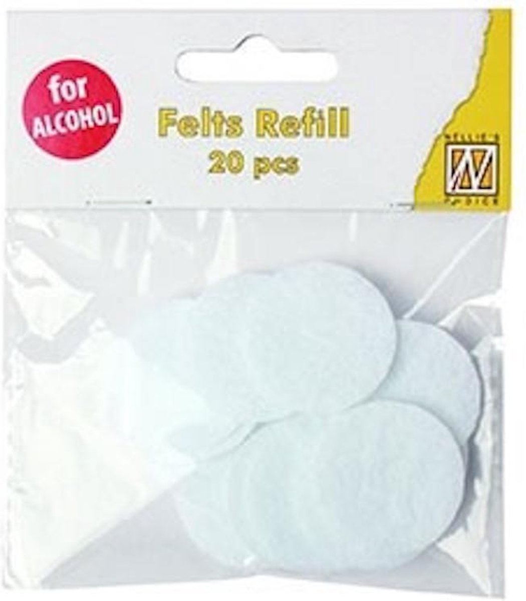SIAP006 navulling vilt rondjes voor inkt applicator IAP006 - Nellie Snellen - refill felts - 20 stuks 3 cm